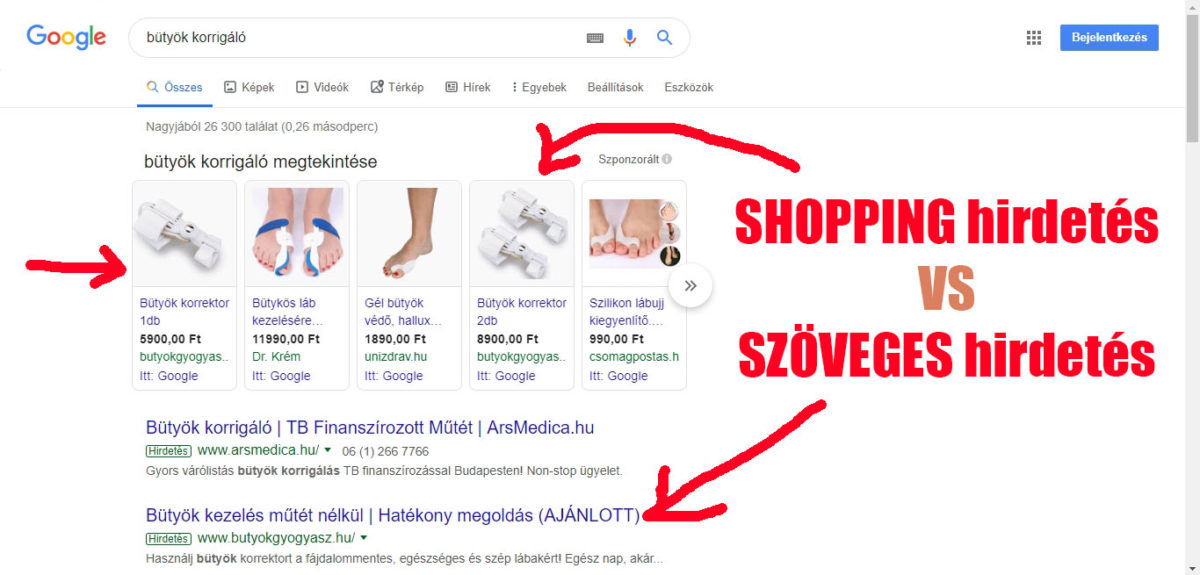 google shopping hirdetes webaruhaz